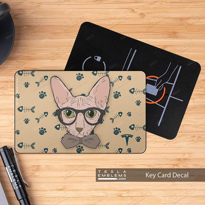 Smart Shpynx Cat Tesla Keycard Decal