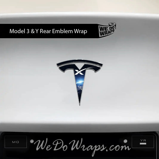SpaceX Tesla Emblem Decals (Front + Back) | Model 3