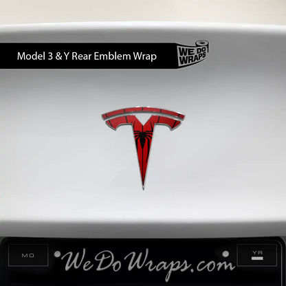 Spidey Senses Tesla Emblem Decals (Front + Back) | Model Y