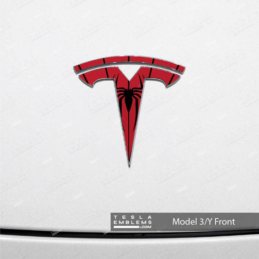 Spider-Man Tesla Emblem Decals (Front + Back) | Model 3
