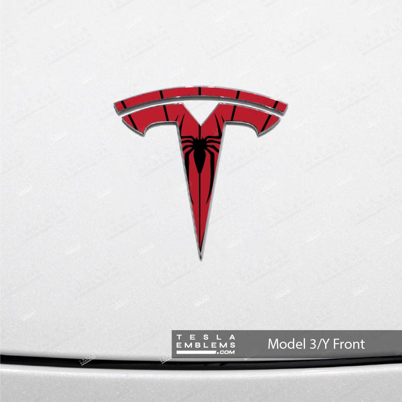 Spider-Man Tesla Emblem Decals (Front + Back) | Model Y
