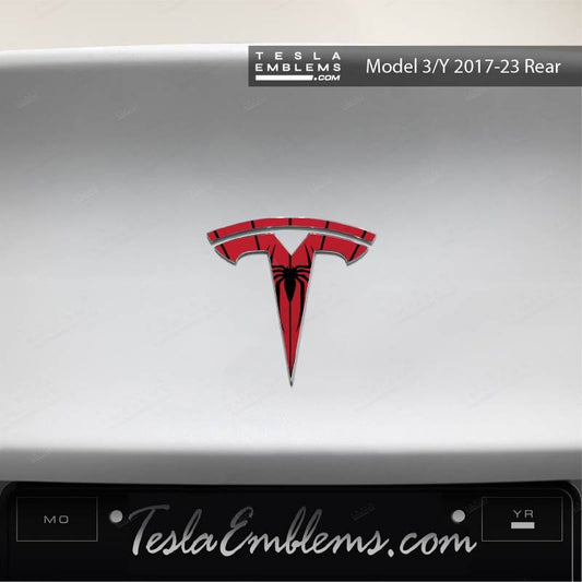 Spider-Man Tesla Emblem Decals (Front + Back) | Model 3