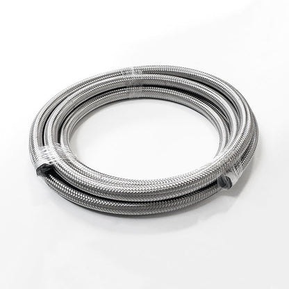 -16AN Stainless Steel Braided Flex Hose with Reinforced Rubber Liner - 10 Foot Length