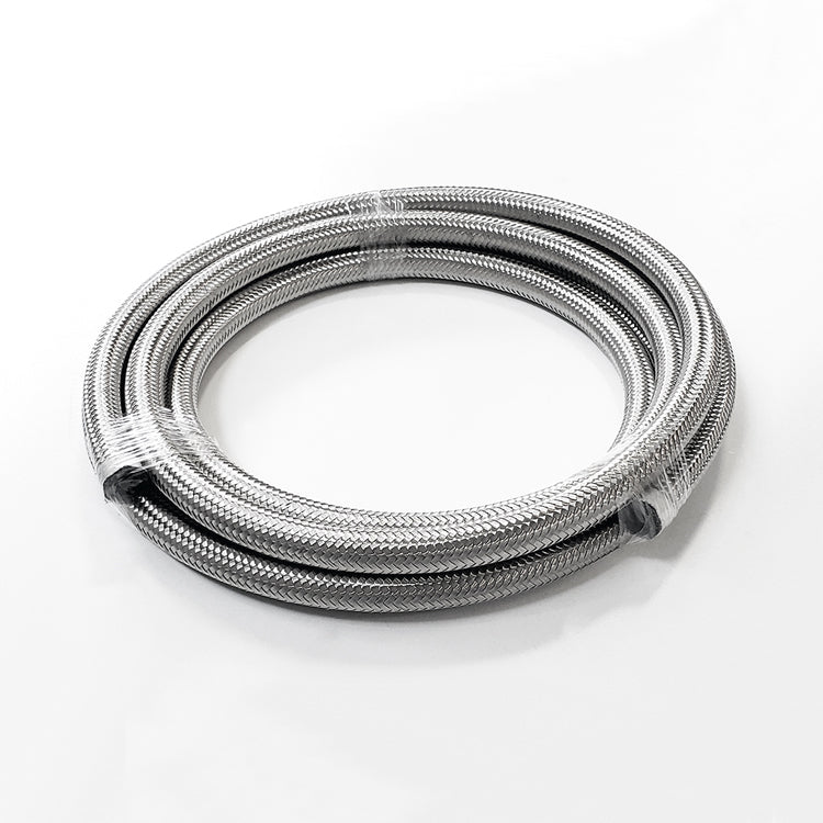 -10AN Stainless Steel Braided Flex Hose with Reinforced Rubber Liner - 20 Foot Length