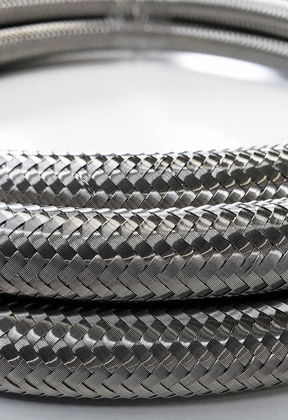 -12AN Stainless Steel Braided Flex Hose with Reinforced Rubber Liner - 20 Foot Length