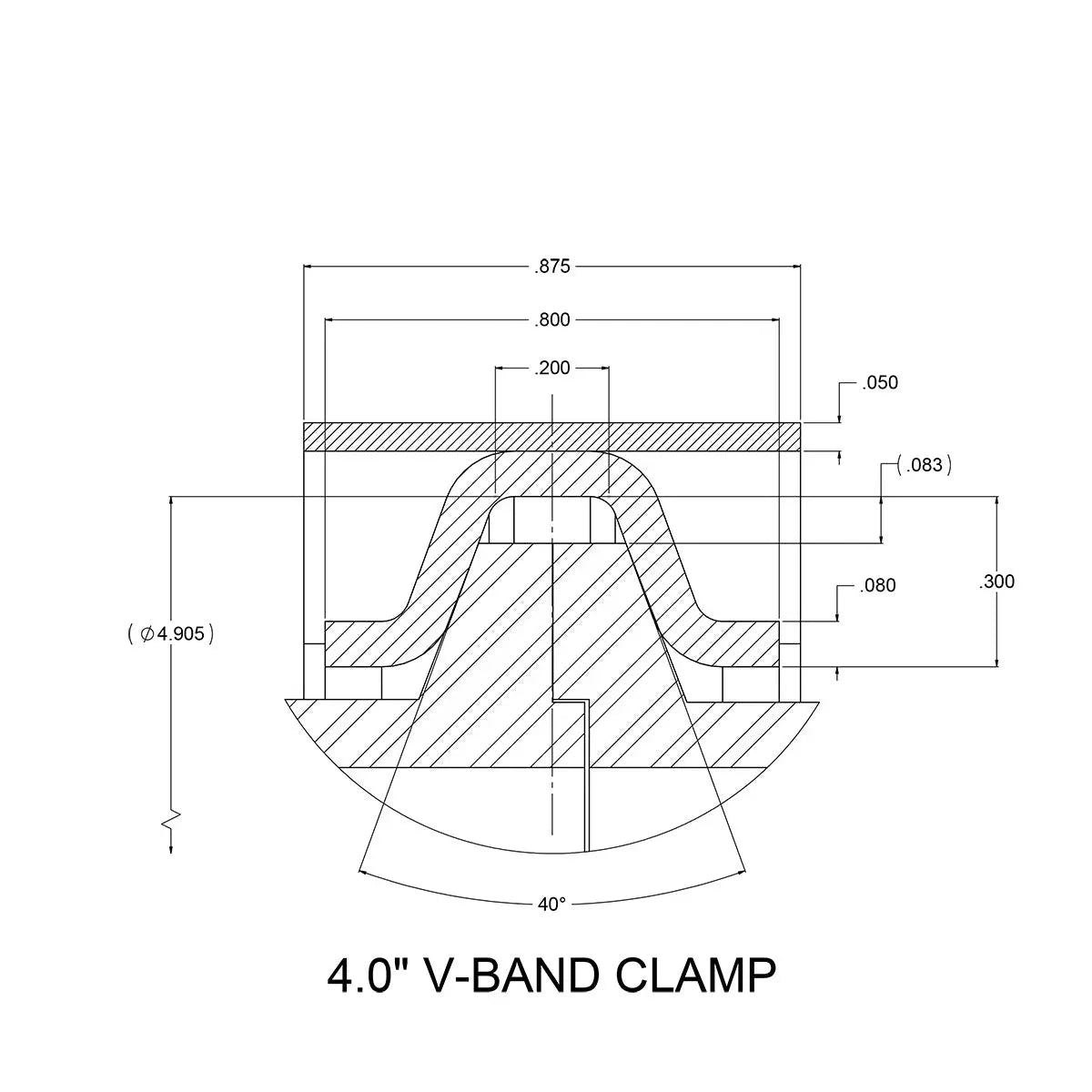 Standard 304 Stainless Steel V-Band Clamp (Built To Order) Pacific Performance Engineering