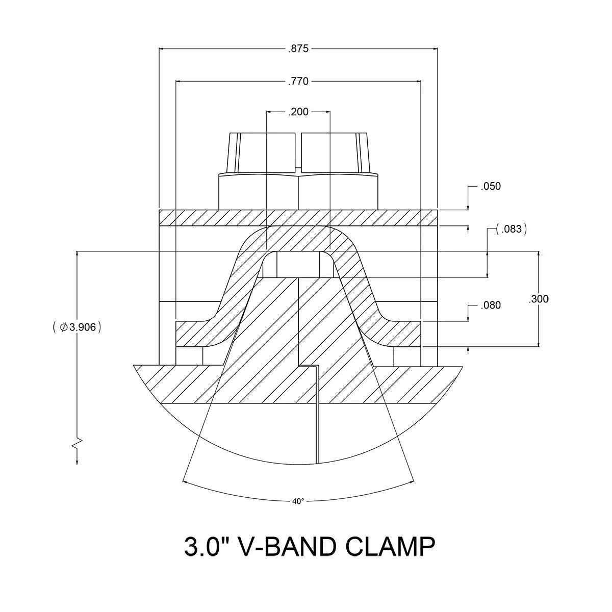 Standard 304 Stainless Steel V-Band Clamp (Built To Order) Pacific Performance Engineering