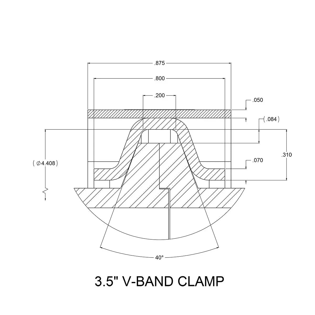 Standard 304 Stainless Steel V-Band Clamp (Built To Order) Pacific Performance Engineering