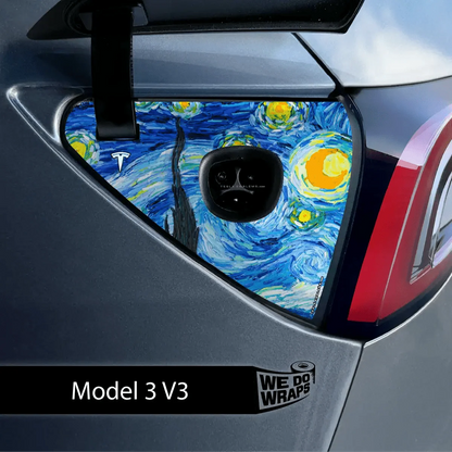 Starry Night Tesla Charge Port Wrap | Model 3