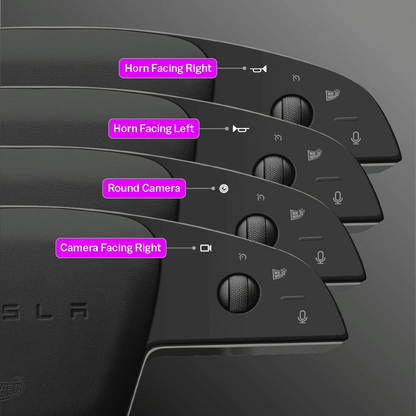 Midnight Bloom Tesla Steering Wheel Trim Decal Kit (3pcs) | Model X ’21-26
