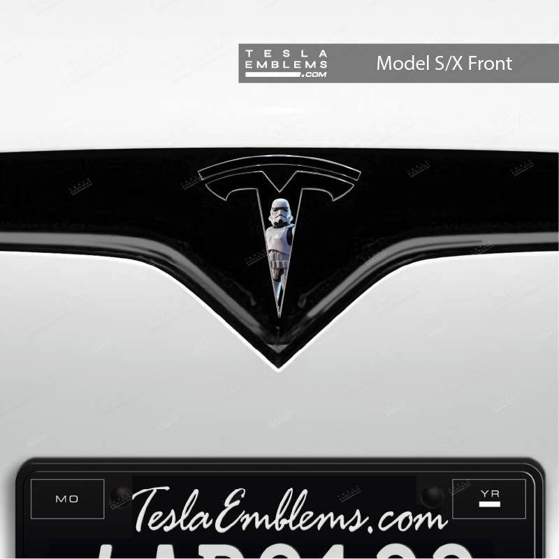 Storm Trooper Tesla Emblem Decals (Front + Back) | Model X