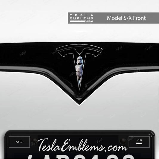 Storm Trooper Tesla Emblem Decals (Front + Back) | Model X