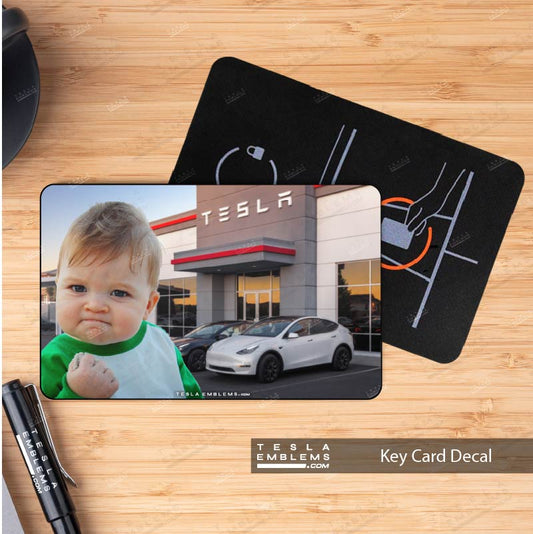 Success Kid At Tesla Meme Keycard Decal