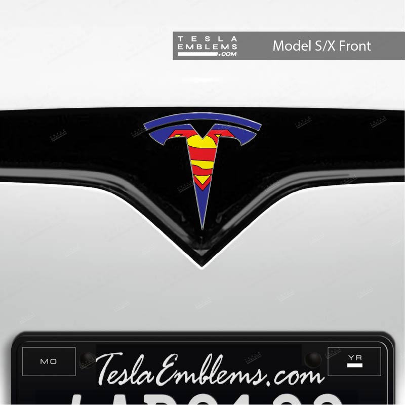 Superman Tesla Emblem Decals (Front + Back) | Model S