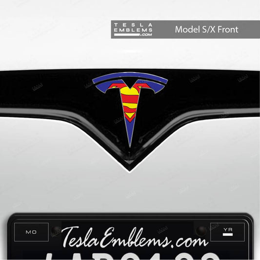 Superman Tesla Emblem Decals (Front + Back) | Model S