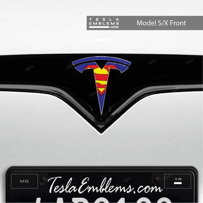 Superman Tesla Emblem Decals (Front + Back) | Model X