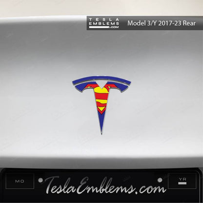 Superman Tesla Emblem Decals (Front + Back) | Model Y