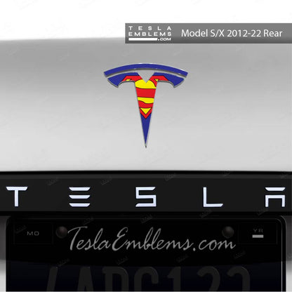 Superman Tesla Emblem Decals (Front + Back) | Model S