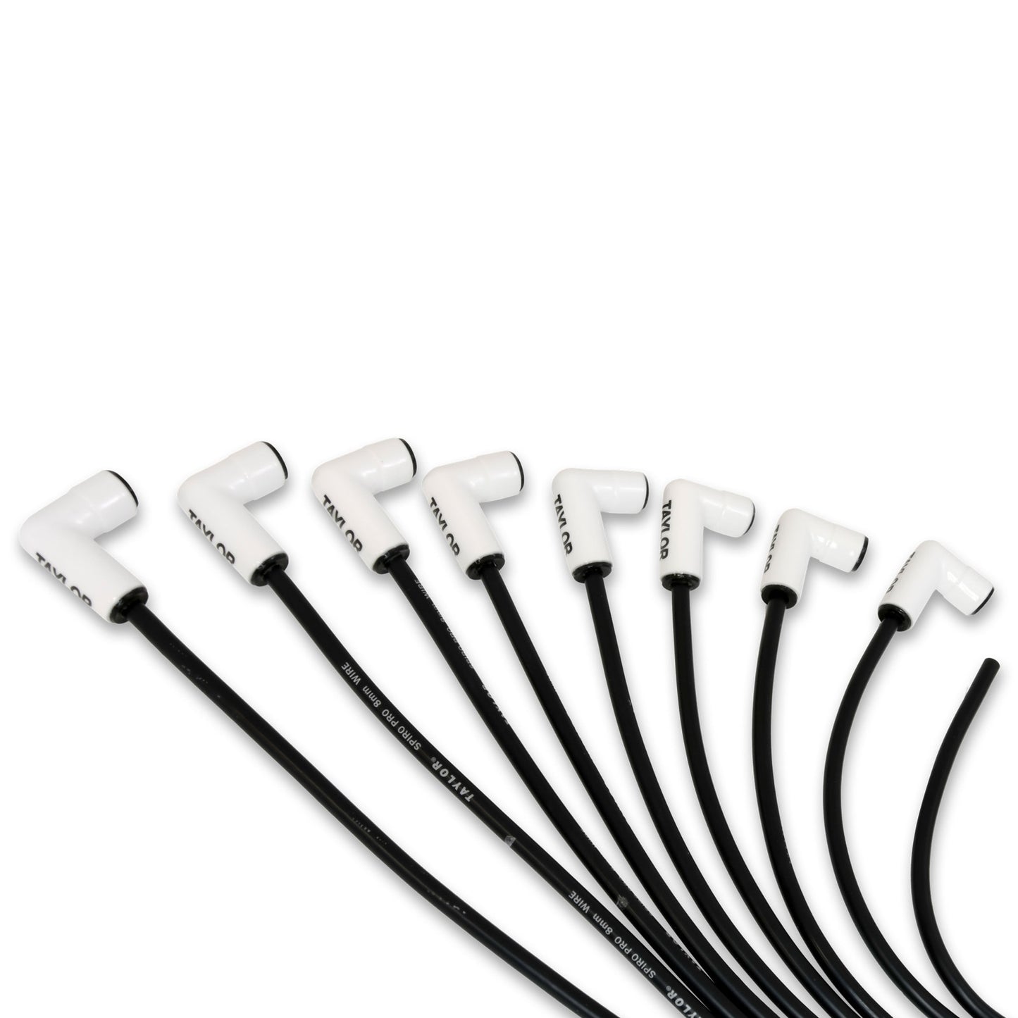 Taylor Cable 8mm Spiro Pro White Ceramic Boot Universal Wire Set 90 Black 75051