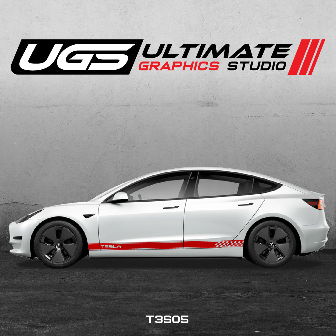 Tesla Checkered Flag Stripe