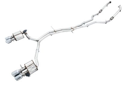 AWE Tuning SwitchPath Exhaust for Audi B9 S5 Sportback - Non-Resonated (Silver 102mm Tips) 3025-42042