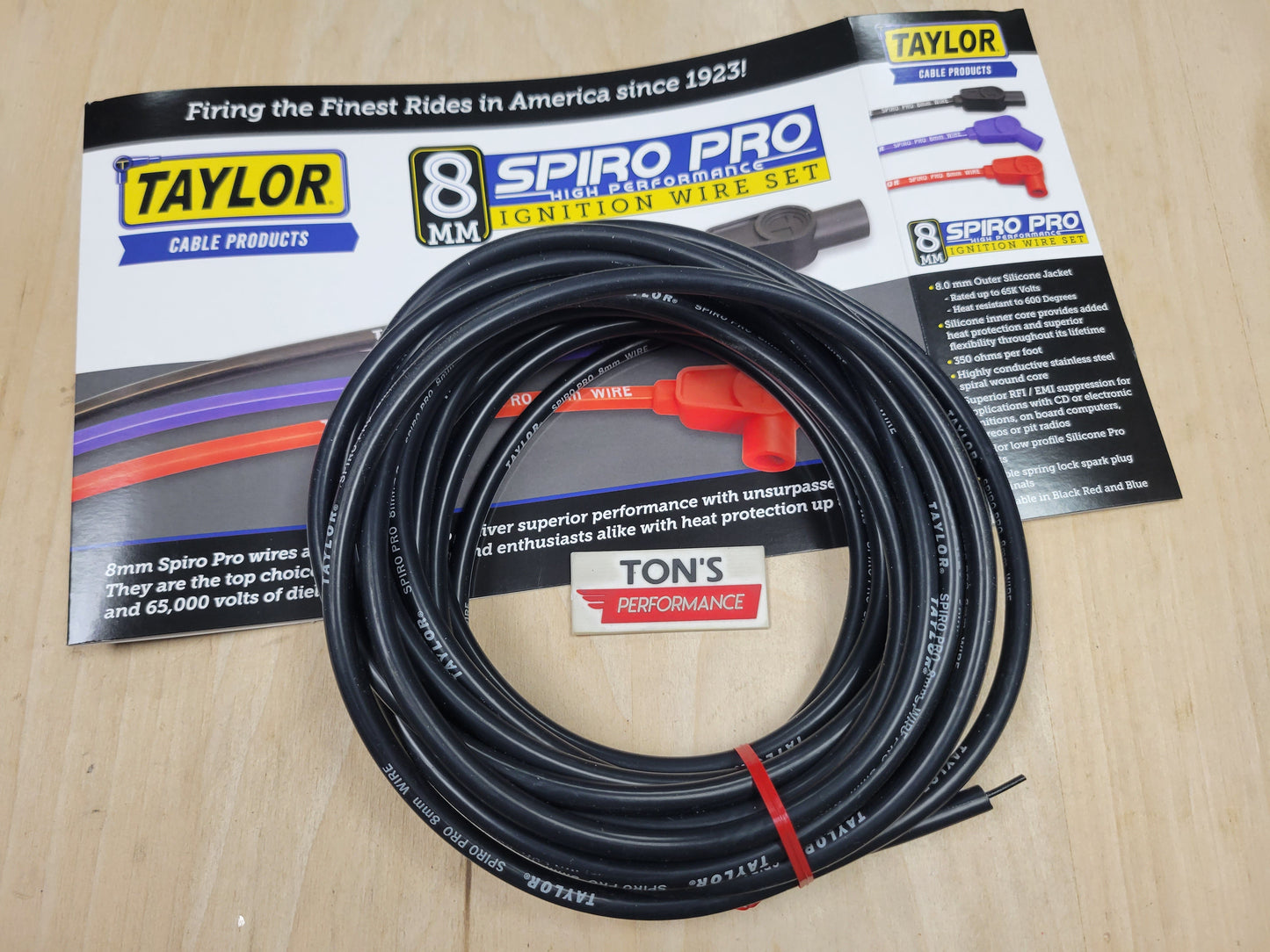 Taylor 8mm Spiro-Pro 100% Silicone Spark Plug wire 30 ft spool