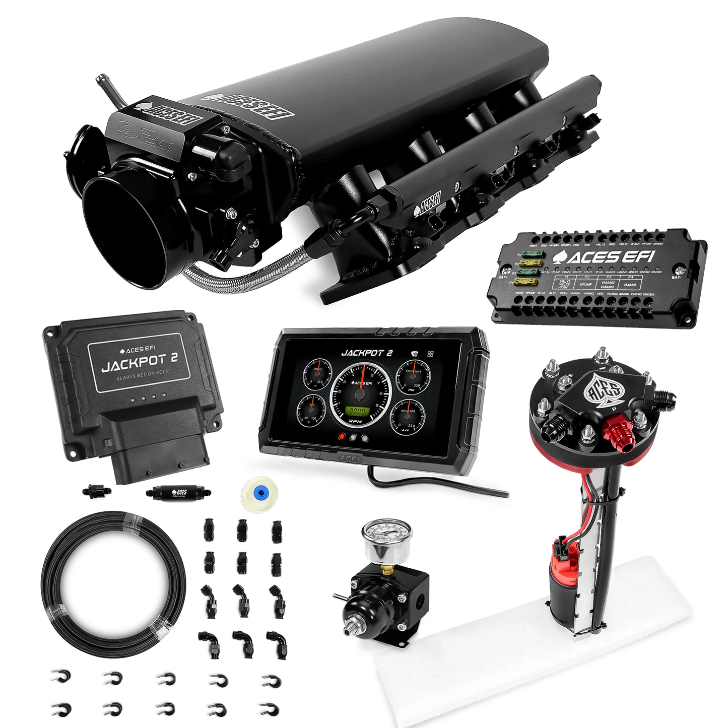 Jackpot 2 LS EFI System - Master Kit with Tight Fit In-Tank Pump Module + 40' PTFE Hose Kit