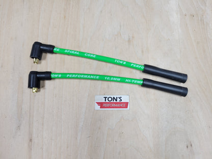 Ton's 10mm Silicone Plug Wires Harley Sportster 1988 - 2003 / PAIR OF SHORT WIRES FOR RELOCATED COIL