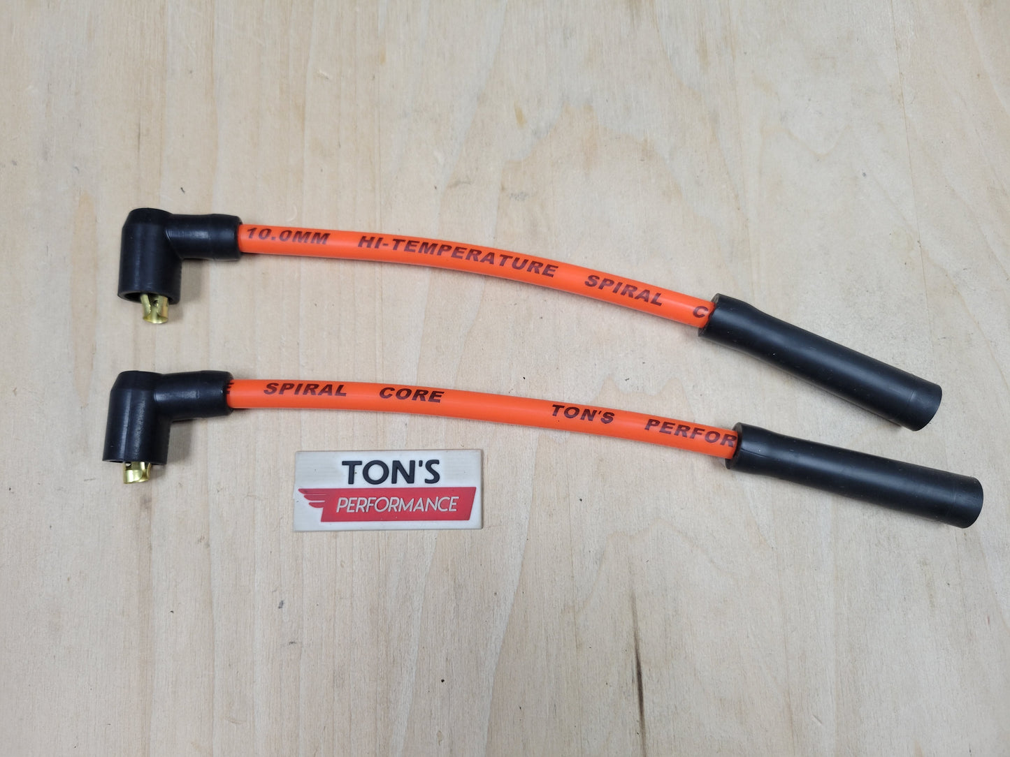 Ton's 10mm Silicone Plug Wires Harley Sportster 1988 - 2003 / PAIR OF SHORT WIRES FOR RELOCATED COIL