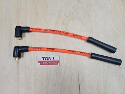 Ton's 10mm Silicone Plug Wires Harley Sportster 1988 - 2003 / PAIR OF SHORT WIRES FOR RELOCATED COIL