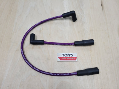 Ton's 8mm Spark Plug Wires - Harley Dyna Softail 1999 - 2017 / PAIR OF REPLACEMENT OEM LENGTH WIRES