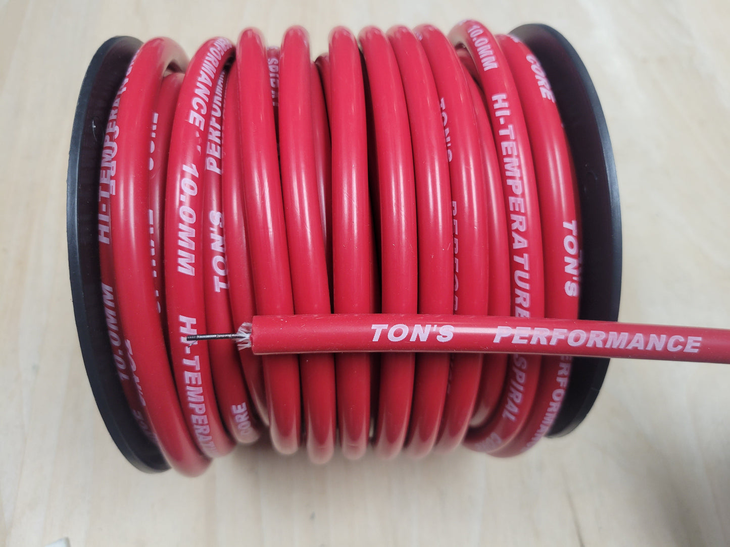 Ton's Performance 10mm Silicone Spiral Suppression Core Spark Plug wire [Sold By The Foot]