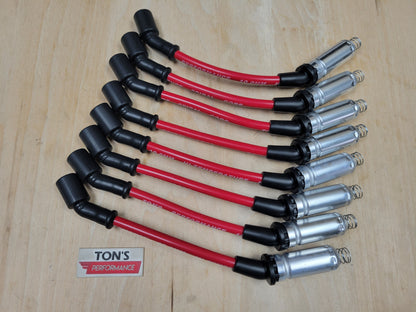 11" 10mm Spark Plug Wires Chevy LS1 VORTEC GM LS LSX LQ9 Truck 45* with Aluminum shield