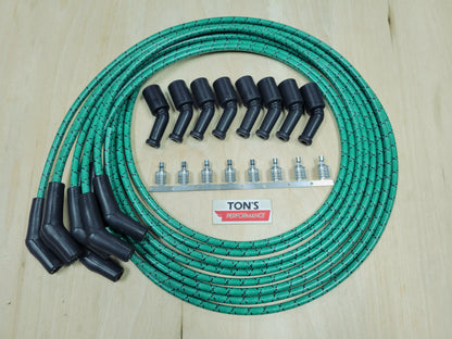 Vintage Cloth Braided Spark Plug Wires LSX LS1 LS LT SWAP Unassembled wire kit