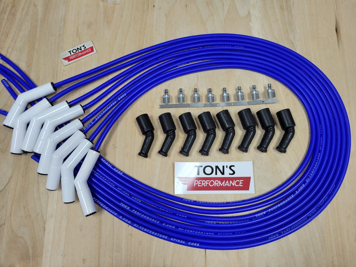 Ton's Spark Plug Wires White CERAMIC BOOT UNIVERSAL LS / LT Chevy GM 4.8L 5.3L 6.0L