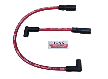 Ton's 10mm Spark Plug Wires - Harley Dyna Softail 1999 - 2017 / PAIR OF REPLACEMENT OEM LENGTH WIRES