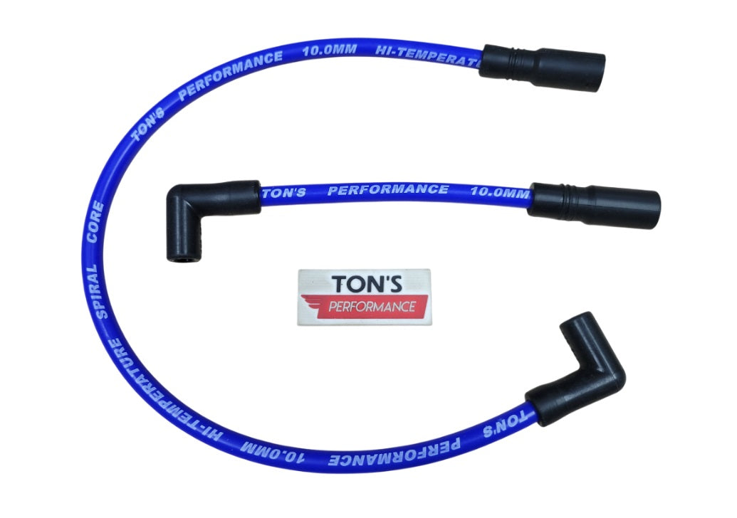 Ton's 10mm Spark Plug Wires - Harley Dyna Softail 1999 - 2017 / PAIR OF REPLACEMENT OEM LENGTH WIRES