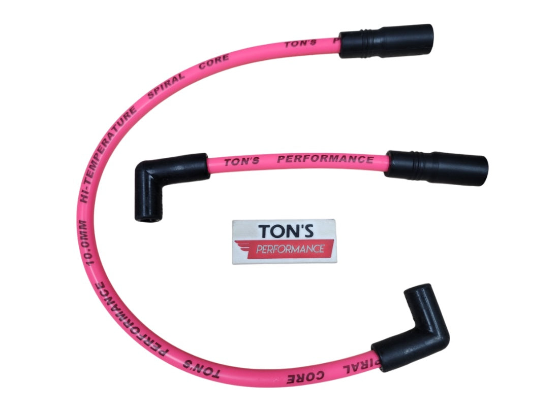 Ton's 10mm Spark Plug Wires - Harley Dyna Softail 1999 - 2017 / PAIR OF REPLACEMENT OEM LENGTH WIRES