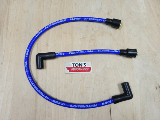 Ton's 10mm Spark Plug Wires - Harley Dyna Softail 1986 - 1998 / PAIR OF REPLACEMENT OEM LENGTH WIRES