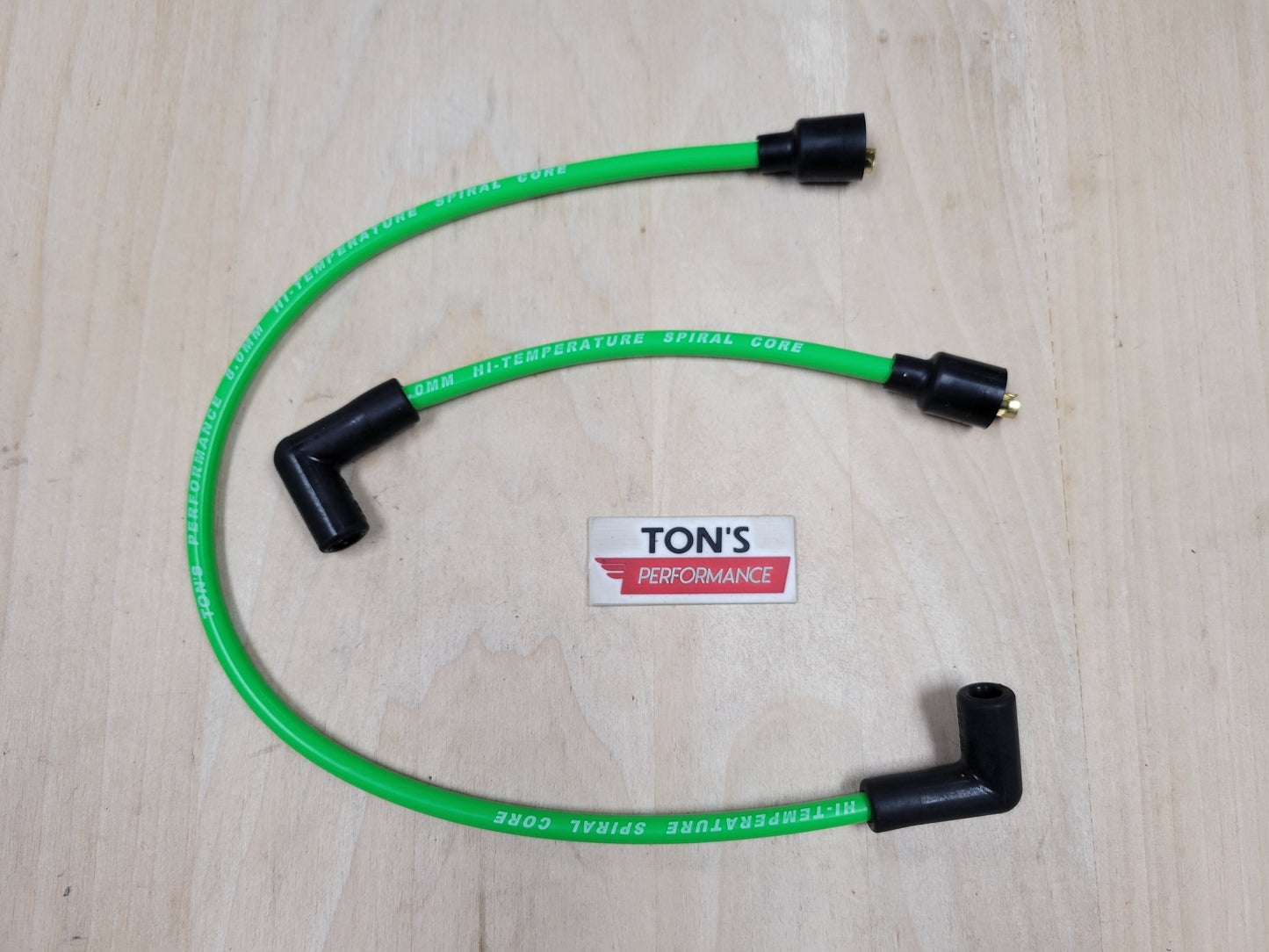 Ton's 8mm Spark Plug Wires - Harley Dyna Softail 1986 - 1998 / PAIR OF REPLACEMENT OEM LENGTH WIRES