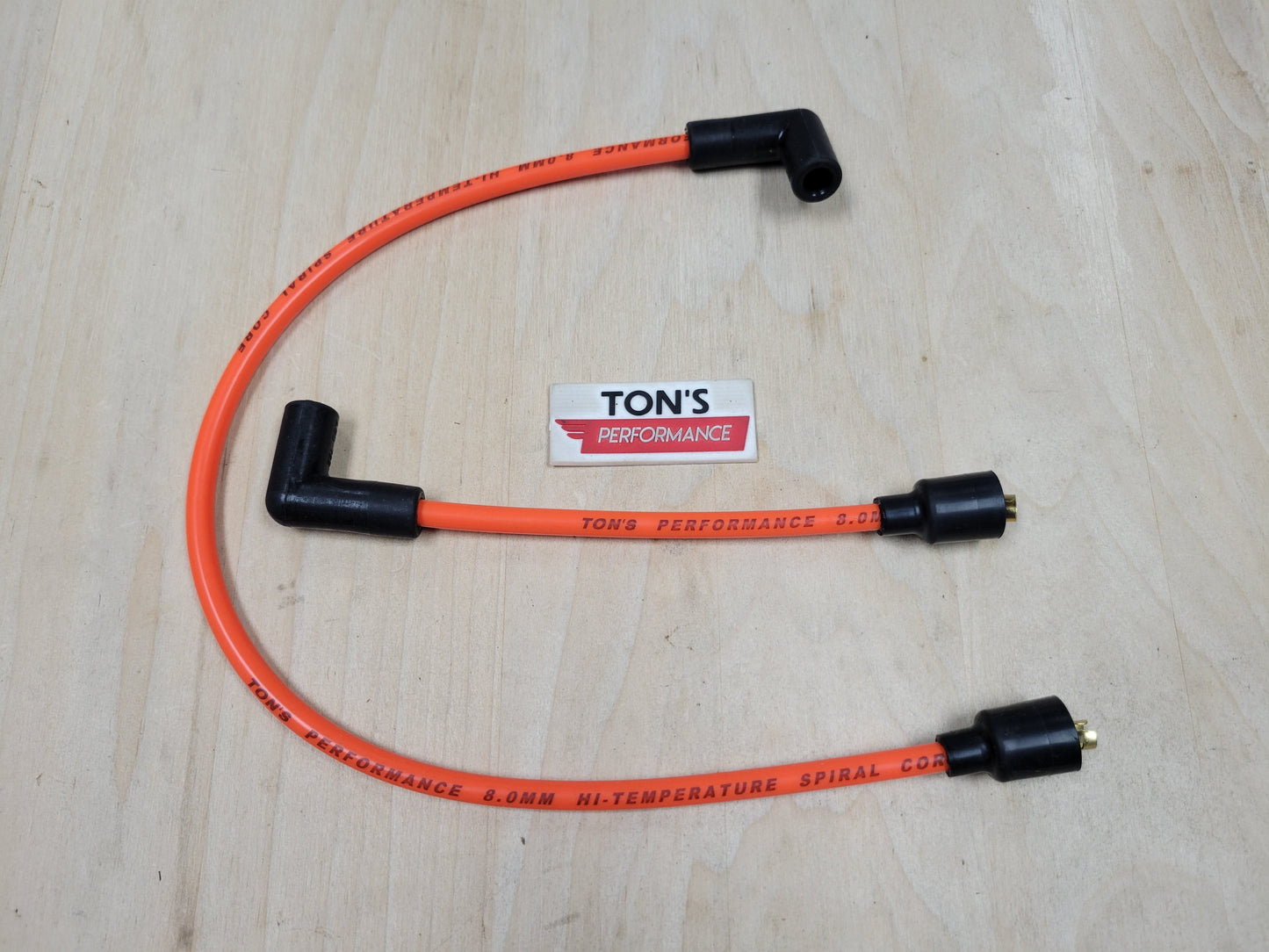 Ton's 8mm Spark Plug Wires - Harley Dyna Softail 1986 - 1998 / PAIR OF REPLACEMENT OEM LENGTH WIRES