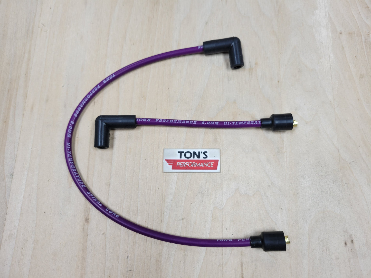 Ton's 8mm Spark Plug Wires - Harley Dyna Softail 1986 - 1998 / PAIR OF REPLACEMENT OEM LENGTH WIRES