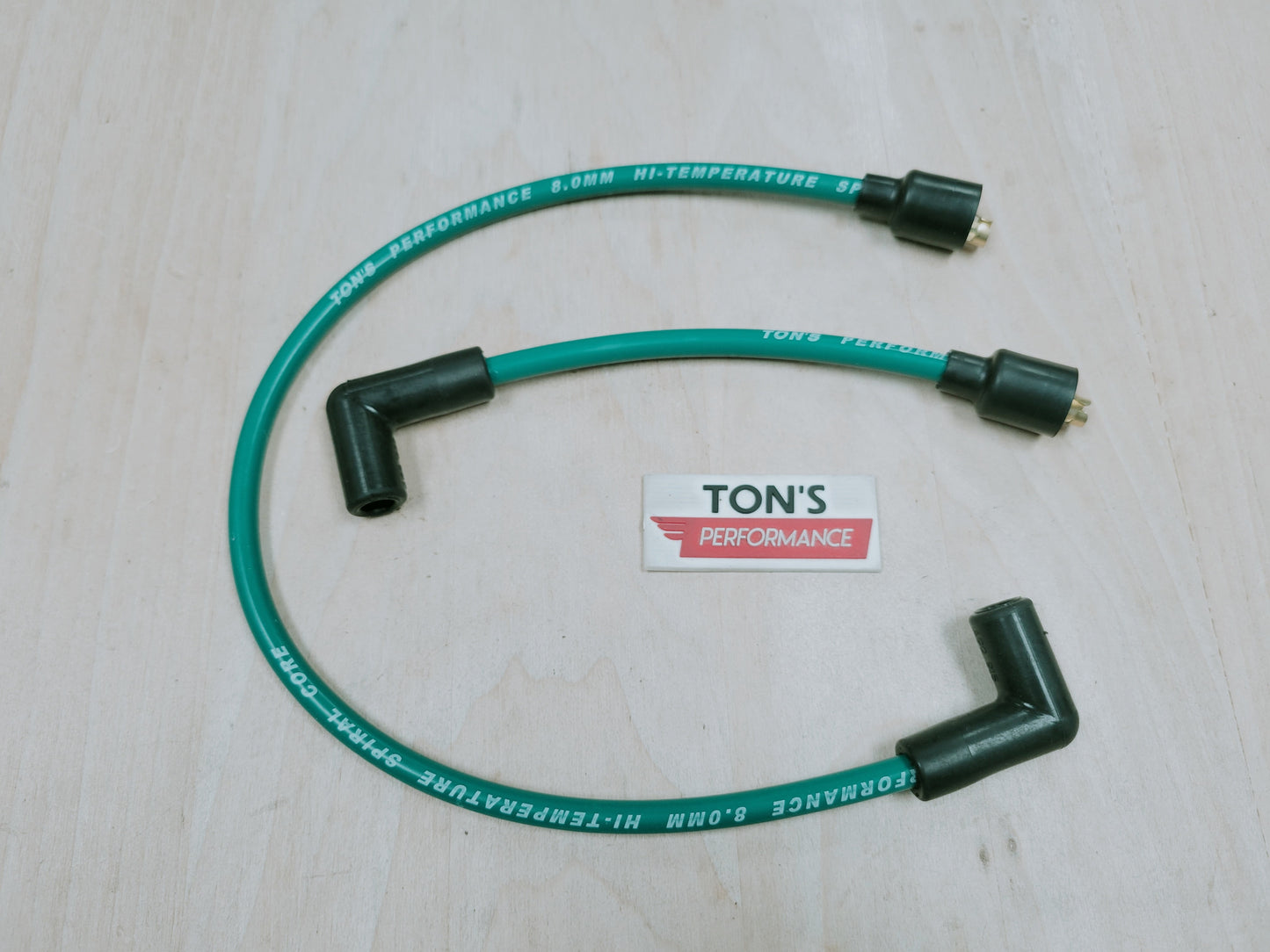 Ton's 8mm Spark Plug Wires - Harley Dyna Softail 1986 - 1998 / PAIR OF REPLACEMENT OEM LENGTH WIRES