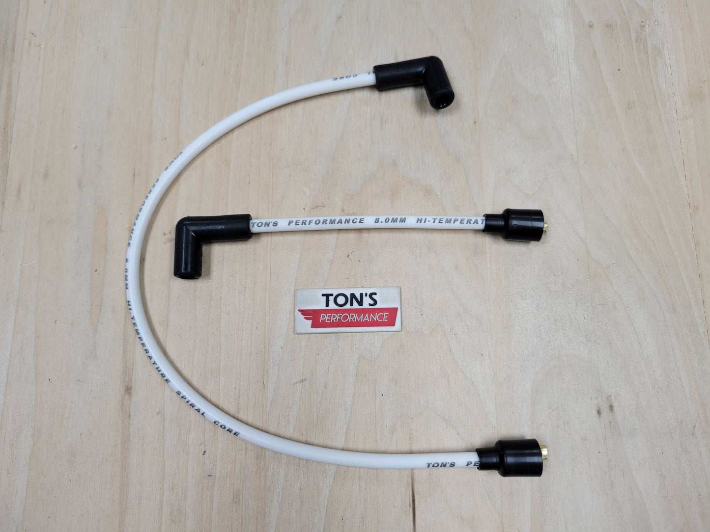 Ton's 8mm Spark Plug Wires - Harley Dyna Softail 1986 - 1998 / PAIR OF REPLACEMENT OEM LENGTH WIRES