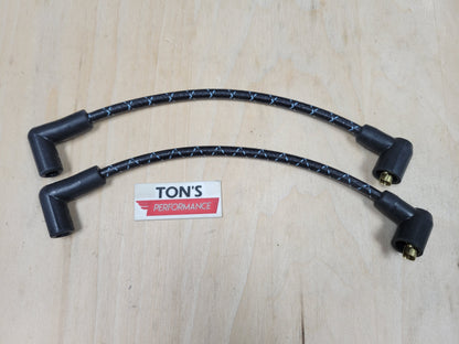 Cloth Braided Plug Wires Harley FXR 1982+ / PAIR OF REPLACEMENT OEM LENGTH WIRES