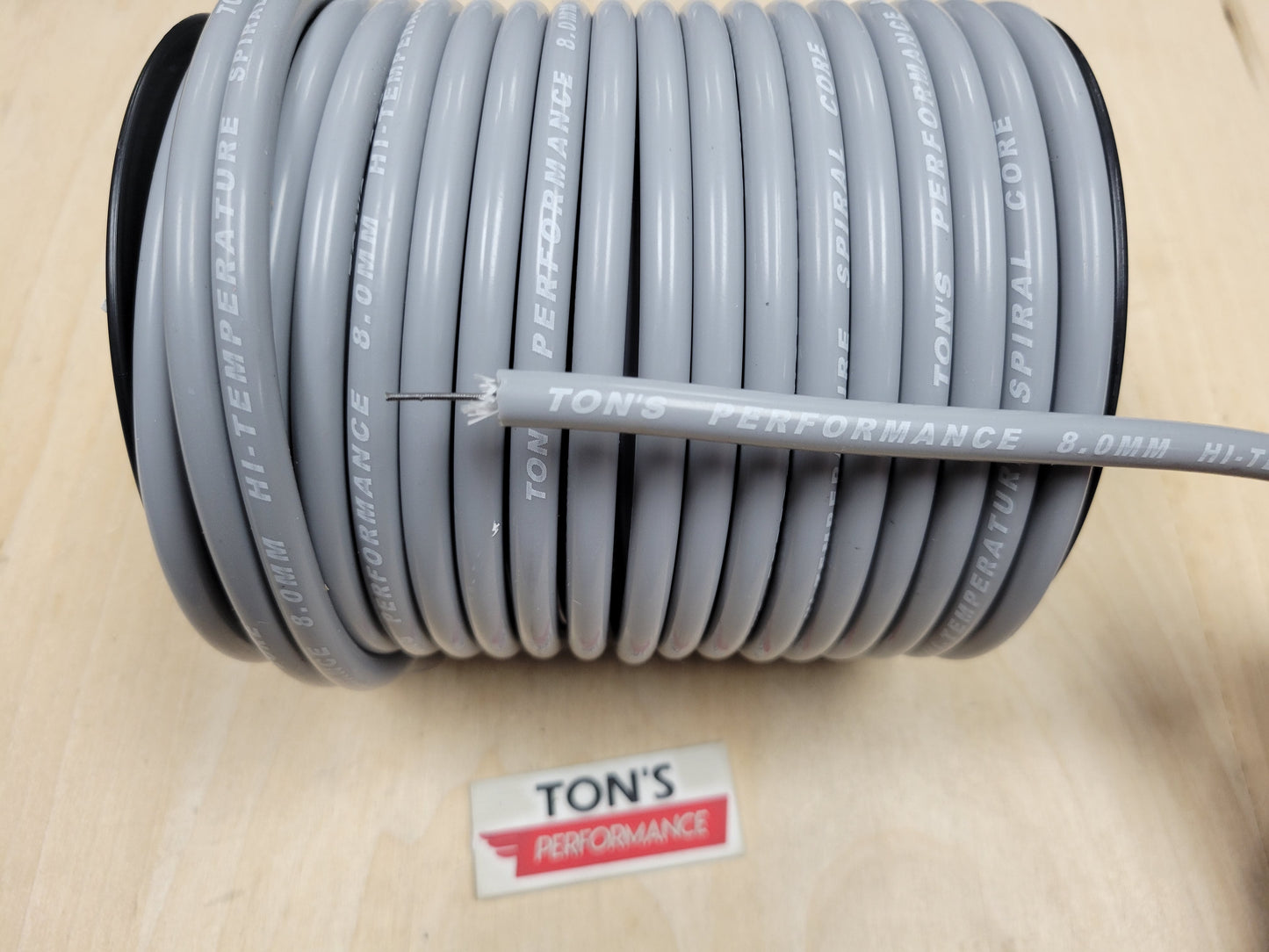 Ton's Performance 8mm Spiral Suppression Core 100% Silicone Spark Plug wire 100' roll