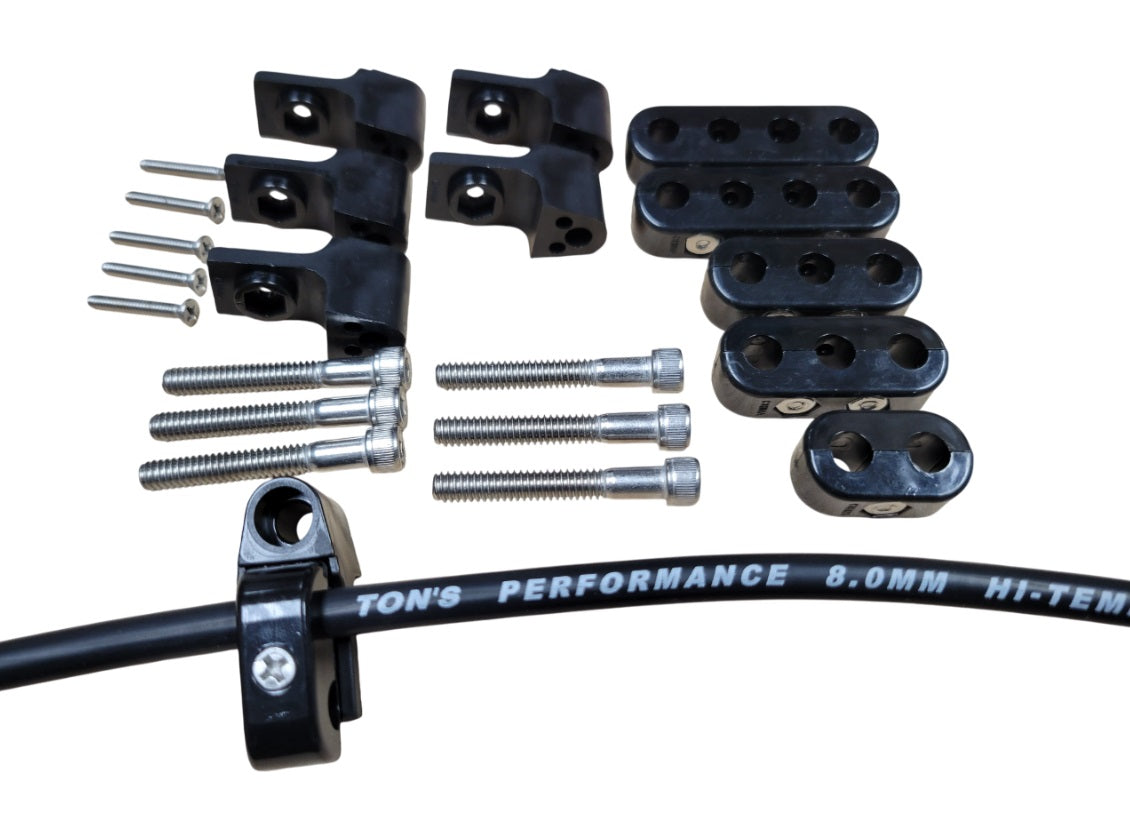 Ton's Performance Clamp-On Valve Cover, Horizontal Wire Separators for 7-8mm Ignition Cable