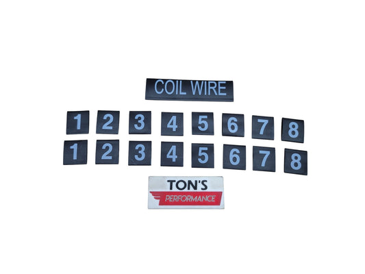 Spark Plug Wire Black Heat Shrink Sleeve Marker with White Numbers