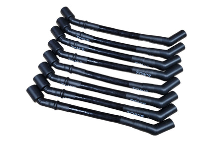 10mm SLEEVED LS Angled Spark Plug Wires CAR, TRUCK, & SUV 10" or 11" LENGTH (4.8L, 5.3L, 6.0L, 6.2L ENGINES)