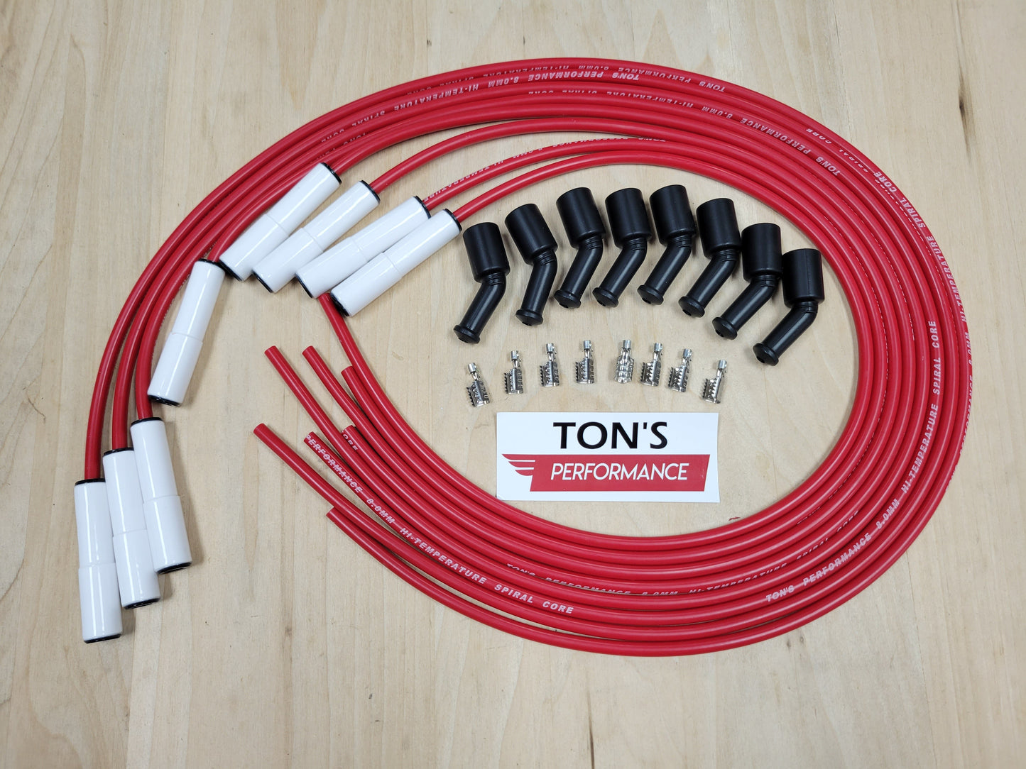 Ton's Spark Plug Wires White CERAMIC BOOT UNIVERSAL LS / LT Chevy GM 4.8L 5.3L 6.0L